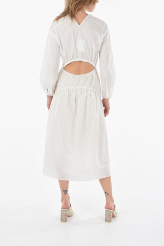 Vestito Svasato con Collo a V e Dettaglio Cut-Out