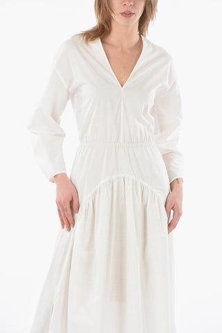 Vestito Svasato con Collo a V e Dettaglio Cut-Out