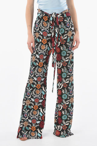 Chenille Floral Printed Palazzo Pants