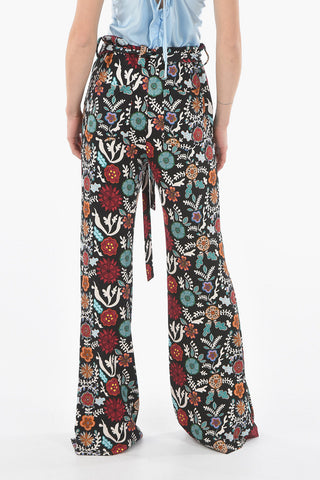 Chenille Floral Printed Palazzo Pants