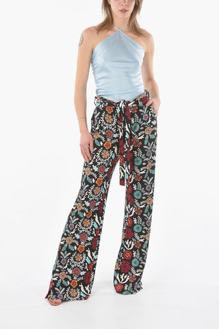 Chenille Floral Printed Palazzo Pants