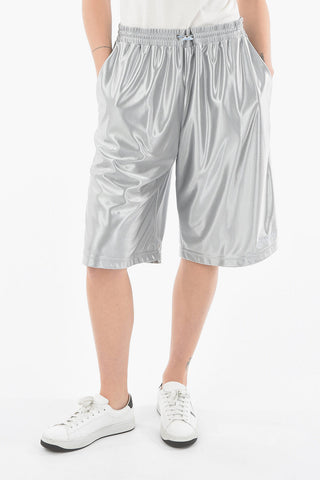 Shorts in Satin con Elastico in Vita