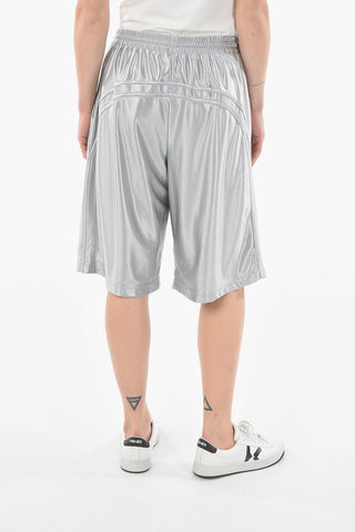 Shorts in Satin con Elastico in Vita