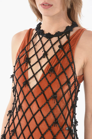 Vestito a Rete con Perline