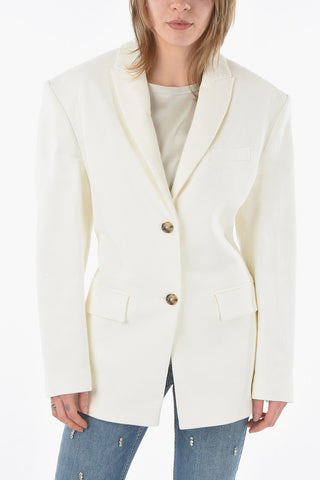 Contrasting Buttons JAFR Blazer with Gathering on the Back