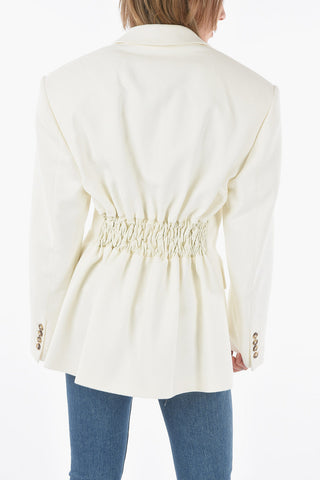Contrasting Buttons JAFR Blazer with Gathering on the Back