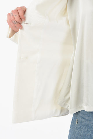 Contrasting Buttons JAFR Blazer with Gathering on the Back