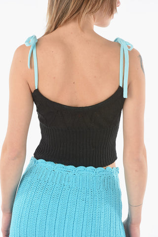 Argyle Crop Top with knotted Straps