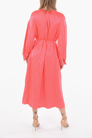 Silk Maxi Tunic Dress with Belt