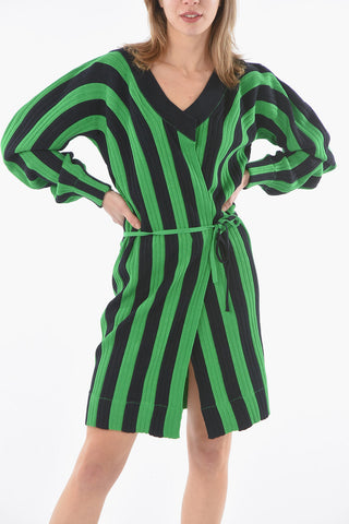 Awning Striped Linen Kimono Mini Dress