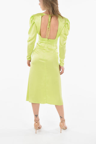 Bare Back Dress with Leg O'Mutton Sleeve