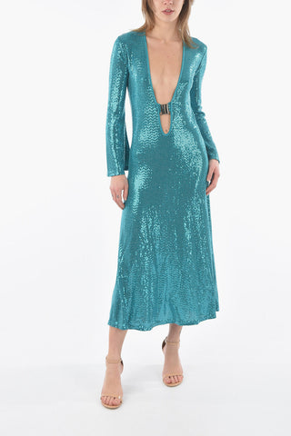 Sequined JULLIE Dress with maxi neckline