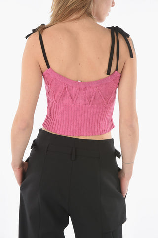 Argyle Crop Top with knotted Straps