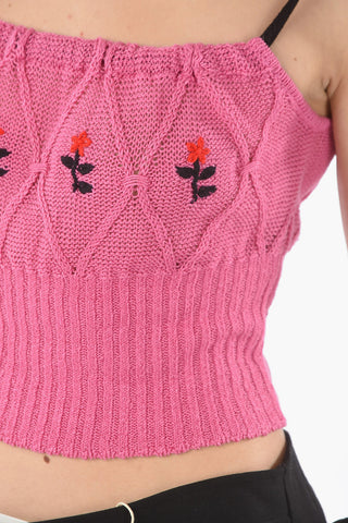 Argyle Crop Top with knotted Straps