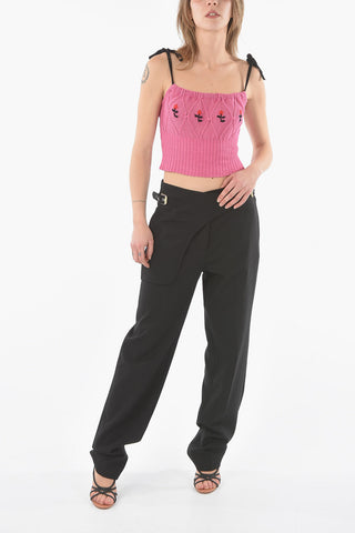 Argyle Crop Top with knotted Straps