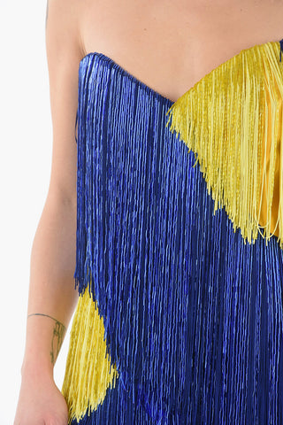 SUPER Maxi Fringes Mini Pencil Dress Embelished With Beads