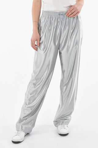 Pantaloni Jogger in Satin Tecnico con Coulisse alla Caviglia