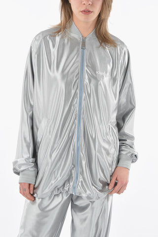 Felpa Track in Satin con Chiusura Zip