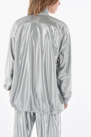 Felpa Track in Satin con Chiusura Zip