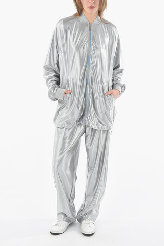 Felpa Track in Satin con Chiusura Zip