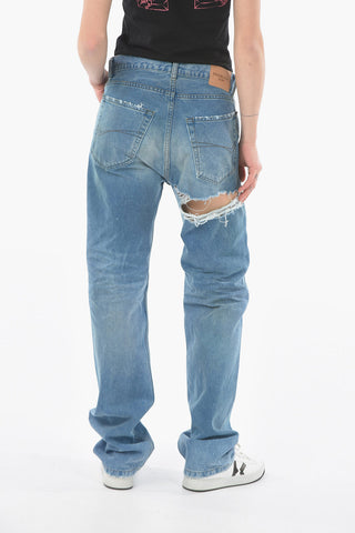 Straight Leg UNISEX Distressed Jeans 21cm