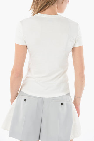 T-Shirt DAIANO Girocollo con Strass e Catena Argentata