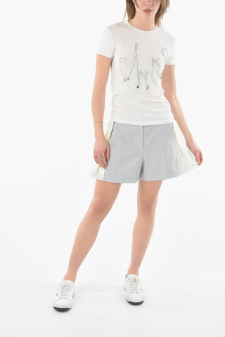 T-Shirt DAIANO Girocollo con Strass e Catena Argentata