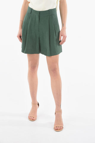 Shorts in Lino con Pinces
