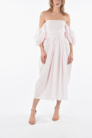 Popeline Cotton Off-Shoulder JOEL Dress with Maxi Bow