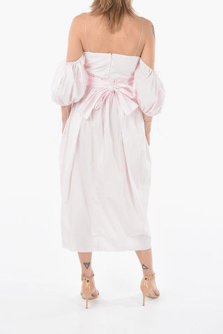 Popeline Cotton Off-Shoulder JOEL Dress with Maxi Bow