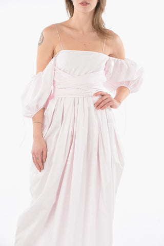 Popeline Cotton Off-Shoulder JOEL Dress with Maxi Bow