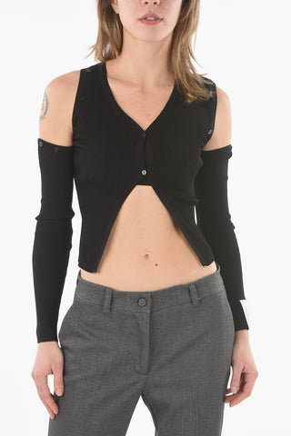 Maglia Cold-Shoulder con Top Interno Removibile