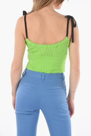 Argyle Crop Top with knotted Straps
