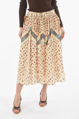 Pleated Printed Skirt