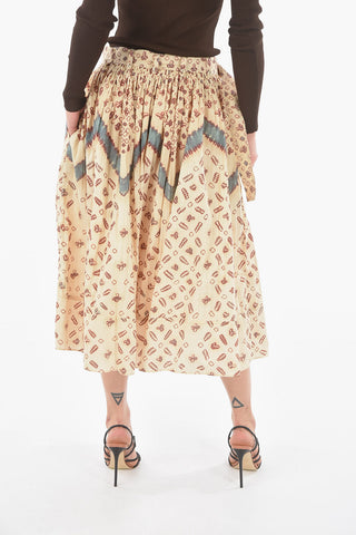 Pleated Printed Skirt