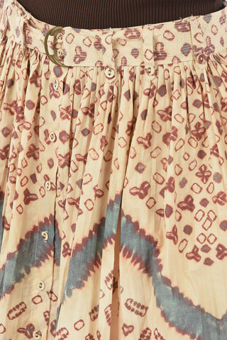 Pleated Printed Skirt