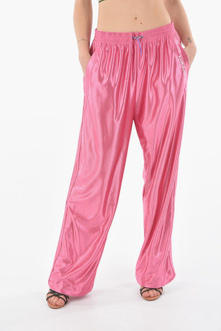Pantaloni Tracksuit in Satin con Elastico in Vita