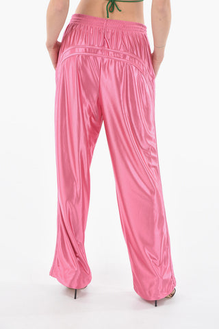 Pantaloni Tracksuit in Satin con Elastico in Vita