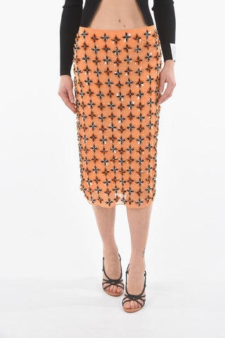 Silk Sequined Skirt