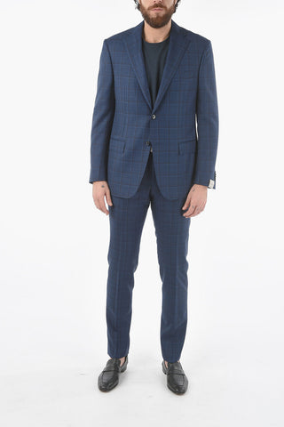 windowpane check virgin wool MANTUA notch lapel 2-button suit