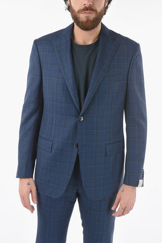 windowpane check virgin wool MANTUA notch lapel 2-button suit