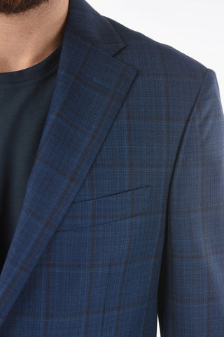 windowpane check virgin wool MANTUA notch lapel 2-button suit