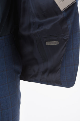 windowpane check virgin wool MANTUA notch lapel 2-button suit