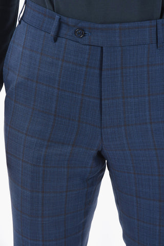 windowpane check virgin wool MANTUA notch lapel 2-button suit