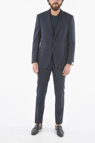 Micro houndstooth virgin wool MANTUA side vents 2-button suit