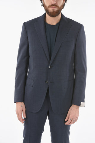 Micro houndstooth virgin wool MANTUA side vents 2-button suit