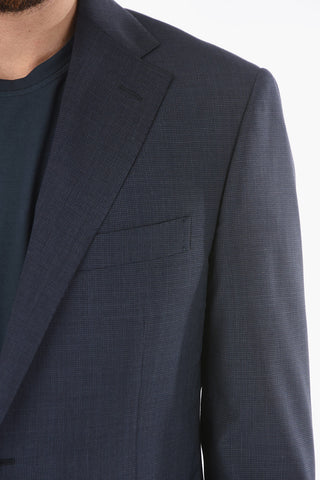 Micro houndstooth virgin wool MANTUA side vents 2-button suit