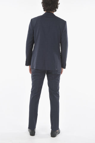 Micro houndstooth virgin wool MANTUA side vents 2-button suit
