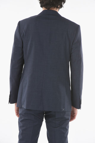 Micro houndstooth virgin wool MANTUA side vents 2-button suit