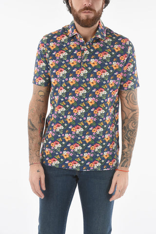 Ibiscus Printed Piquè Cotton GREG Polo Shirt